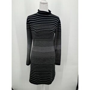 Title Nine Women Synergy Mockneck Sweater Dress Womens Sz S Striped Knit Stretch